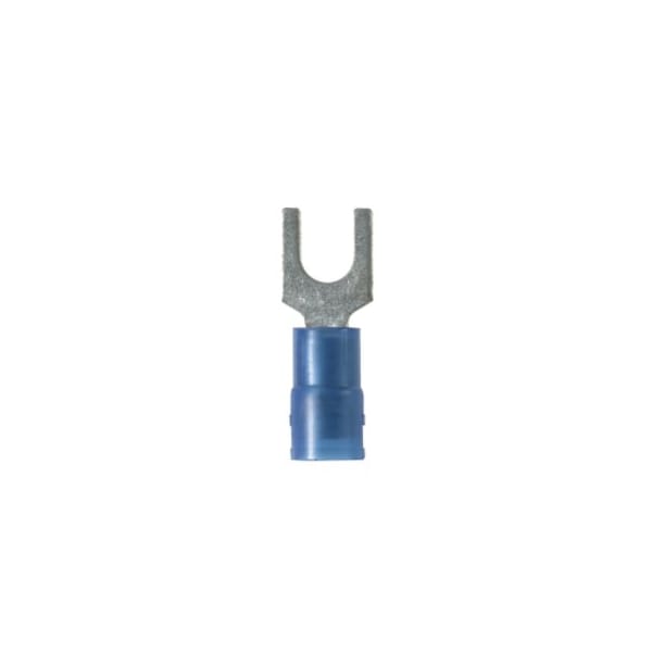 Panduit Fork Terminal, #10 Stud Size, 14 AWG, 600 V, Nylon Insulated, Blue, 100 PK PNF14-10F-C - main